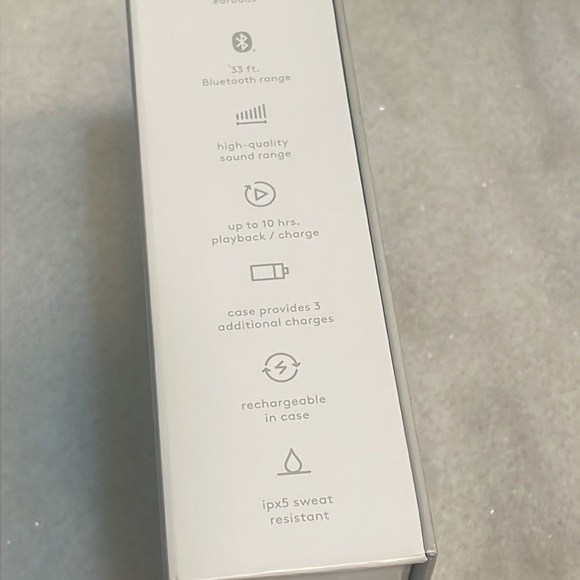 Heyday earbuds White true wireless sweat resistant Bluetooth 5.2 enabled New - Picture 2 of 4